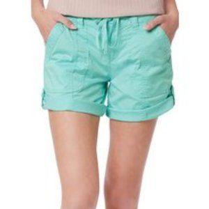 Union Bay Turquoise Twill Roll-Cuff Cargo Shorts